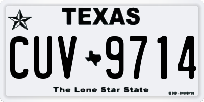 TX license plate CUV9714