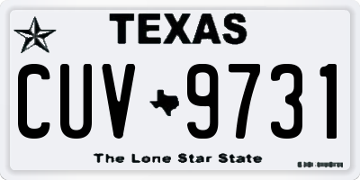 TX license plate CUV9731