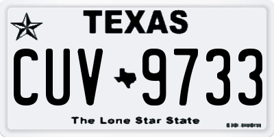 TX license plate CUV9733