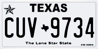 TX license plate CUV9734