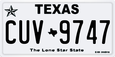 TX license plate CUV9747