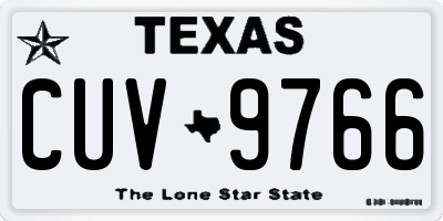 TX license plate CUV9766