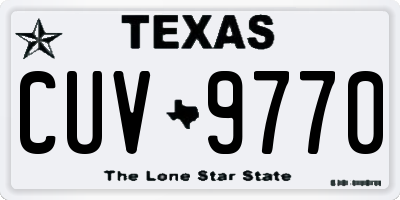 TX license plate CUV9770