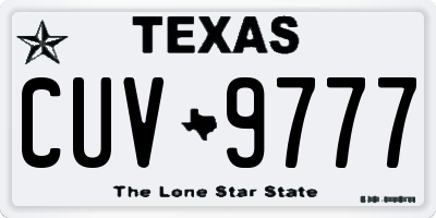 TX license plate CUV9777