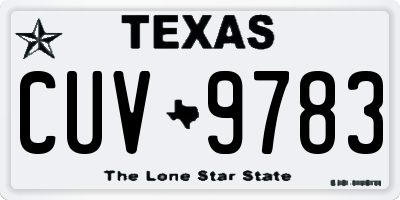 TX license plate CUV9783