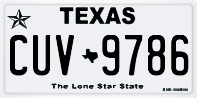 TX license plate CUV9786