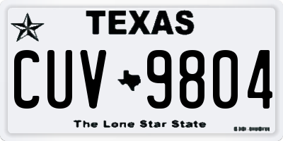 TX license plate CUV9804