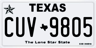 TX license plate CUV9805
