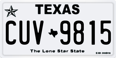 TX license plate CUV9815