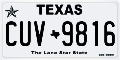 TX license plate CUV9816