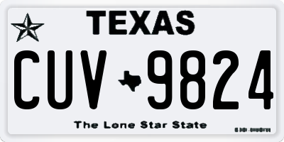 TX license plate CUV9824