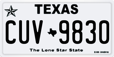 TX license plate CUV9830