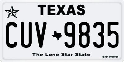 TX license plate CUV9835