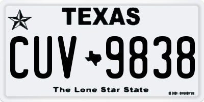 TX license plate CUV9838