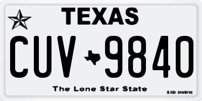 TX license plate CUV9840