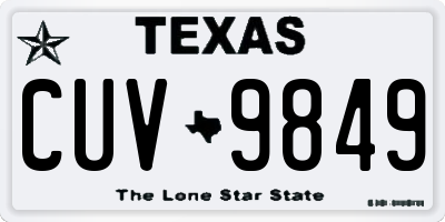 TX license plate CUV9849