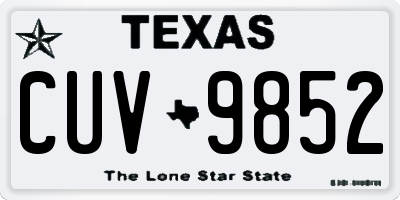 TX license plate CUV9852