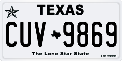 TX license plate CUV9869