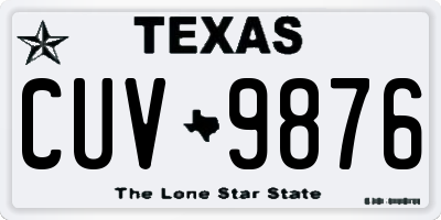 TX license plate CUV9876