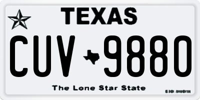 TX license plate CUV9880
