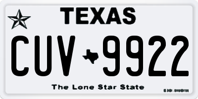 TX license plate CUV9922