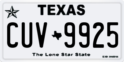 TX license plate CUV9925