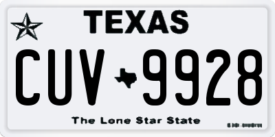 TX license plate CUV9928