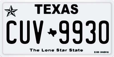 TX license plate CUV9930