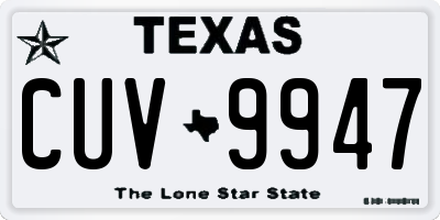 TX license plate CUV9947