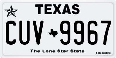 TX license plate CUV9967