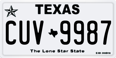 TX license plate CUV9987