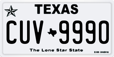 TX license plate CUV9990