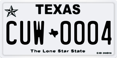 TX license plate CUW0004