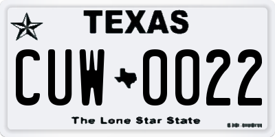 TX license plate CUW0022