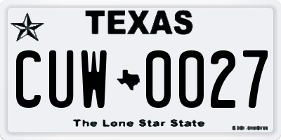 TX license plate CUW0027