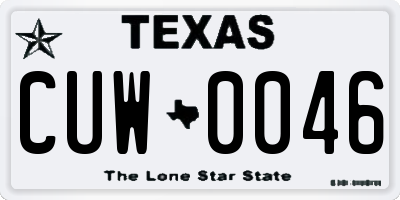 TX license plate CUW0046