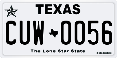 TX license plate CUW0056