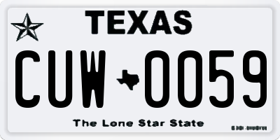 TX license plate CUW0059
