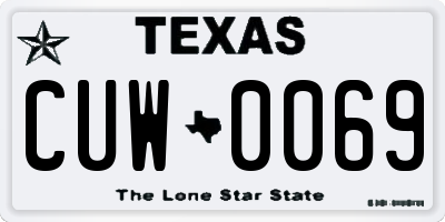 TX license plate CUW0069