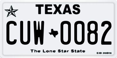 TX license plate CUW0082
