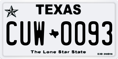 TX license plate CUW0093