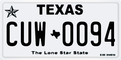 TX license plate CUW0094