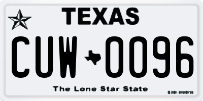 TX license plate CUW0096