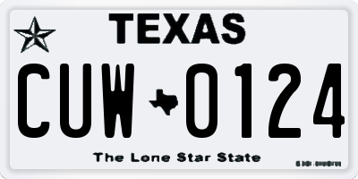 TX license plate CUW0124