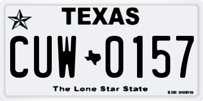 TX license plate CUW0157
