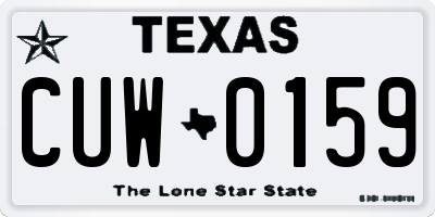 TX license plate CUW0159