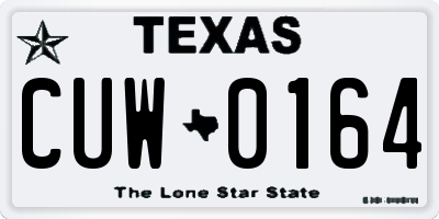 TX license plate CUW0164