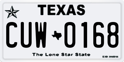 TX license plate CUW0168