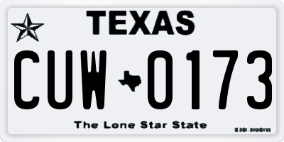 TX license plate CUW0173