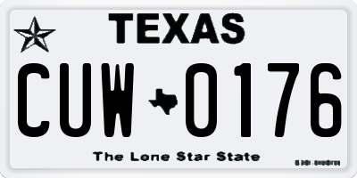 TX license plate CUW0176